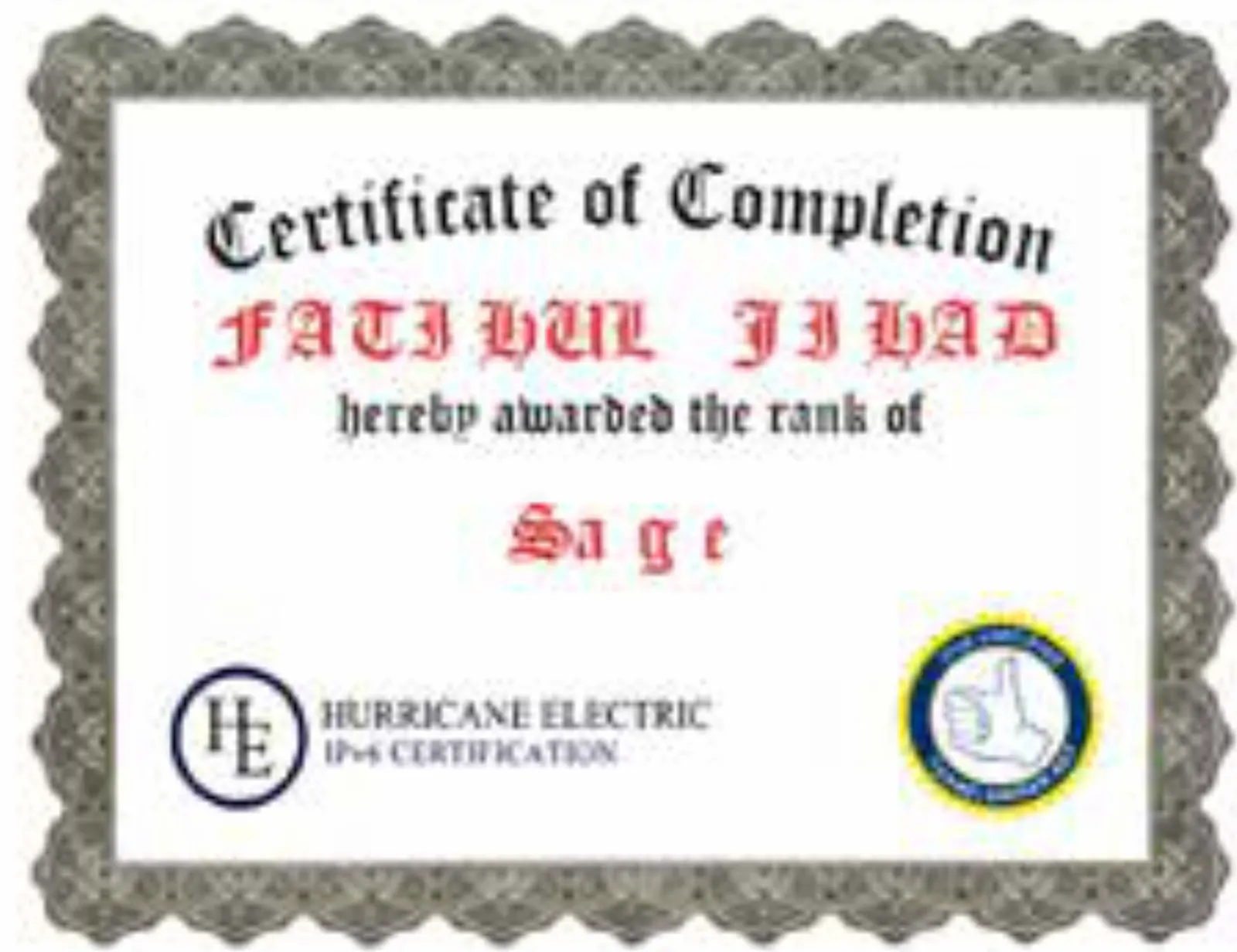 IPv6 Certification — Sage