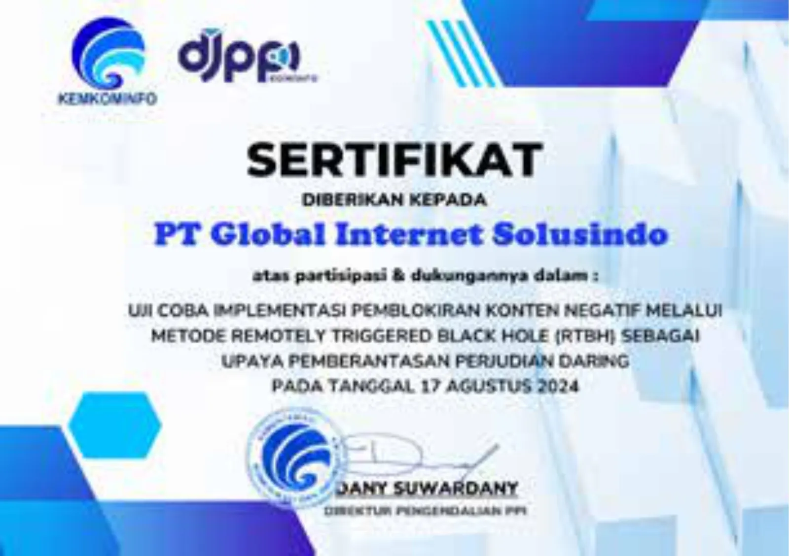 Uji Coba Pemblokiran Konten Negatif (RTBH)